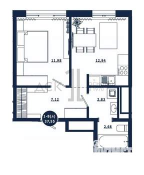 1-к квартира, вторичка, 38м2, 15/16 этаж