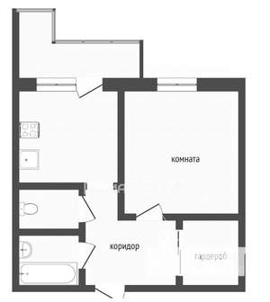 1-к квартира, вторичка, 40м2, 5/9 этаж