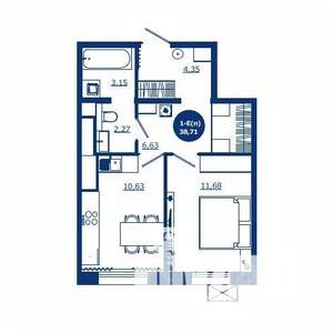 1-к квартира, вторичка, 38м2, 13/17 этаж