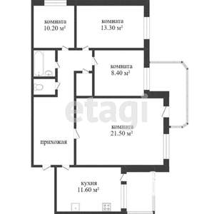 4-к квартира, вторичка, 82м2, 9/12 этаж