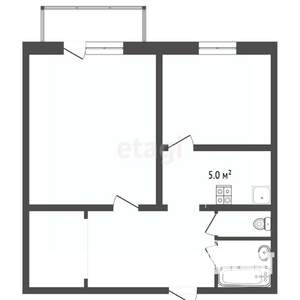 2-к квартира, вторичка, 43м2, 5/17 этаж