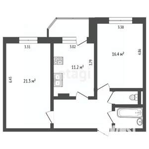 2-к квартира, вторичка, 64м2, 8/9 этаж