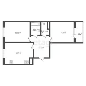 2-к квартира, вторичка, 70м2, 9/9 этаж
