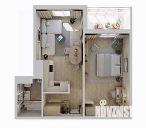 1-к квартира, строящийся дом, 48м2, 5/23 этаж