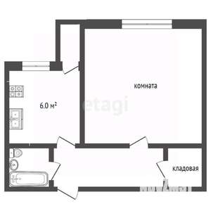 1-к квартира, вторичка, 30м2, 5/9 этаж