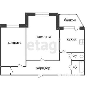 2-к квартира, вторичка, 61м2, 1/9 этаж