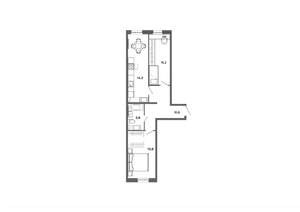 2-к квартира, вторичка, 54м2, 18/19 этаж