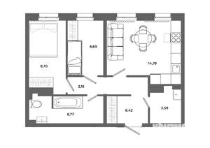 2-к квартира, вторичка, 49м2, 4/19 этаж