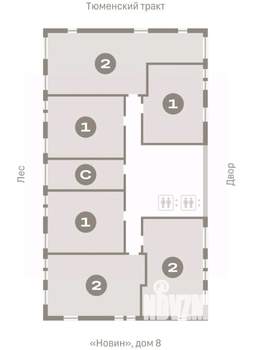 1-к квартира, вторичка, 55м2, 11/15 этаж