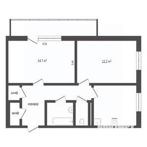 2-к квартира, вторичка, 49м2, 4/9 этаж