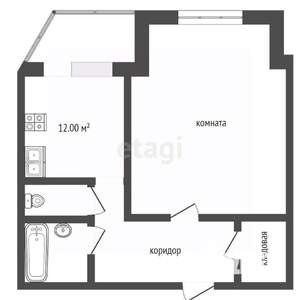 1-к квартира, вторичка, 43м2, 4/9 этаж