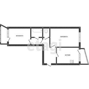 2-к квартира, вторичка, 57м2, 9/9 этаж
