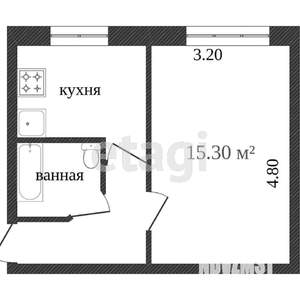 1-к квартира, вторичка, 28м2, 4/5 этаж