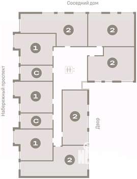 1-к квартира, вторичка, 50м2, 6/9 этаж