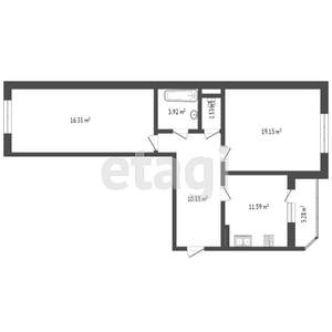 2-к квартира, вторичка, 64м2, 4/9 этаж
