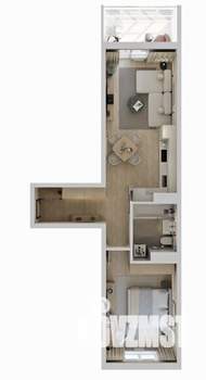 1-к квартира, строящийся дом, 48м2, 2/23 этаж