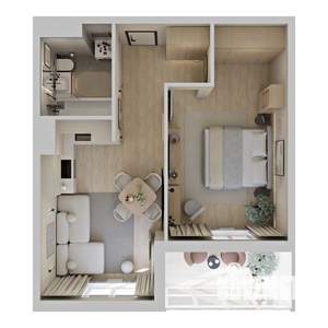 1-к квартира, вторичка, 44м2, 2/23 этаж