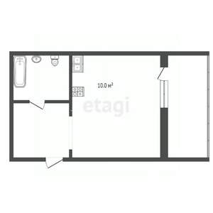 Студия квартира, вторичка, 27м2, 2/6 этаж