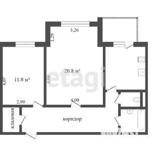2-к квартира, вторичка, 62м2, 1/9 этаж