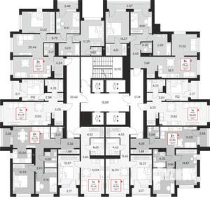 2-к квартира, вторичка, 58м2, 21/21 этаж