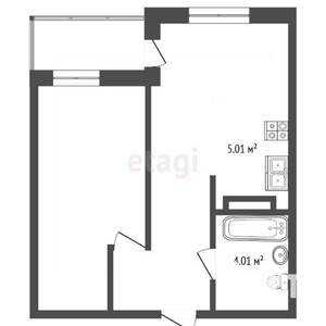 1-к квартира, вторичка, 44м2, 17/22 этаж