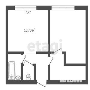 2-к квартира, вторичка, 43м2, 6/9 этаж