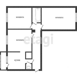 3-к квартира, вторичка, 74м2, 9/9 этаж