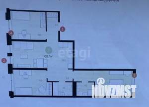 3-к квартира, вторичка, 101м2, 2/8 этаж