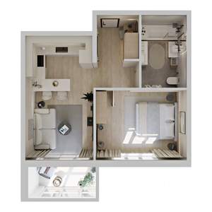 1-к квартира, вторичка, 43м2, 9/9 этаж