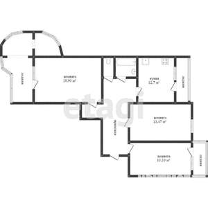 3-к квартира, вторичка, 104м2, 3/9 этаж