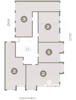 2-к квартира, вторичка, 74м2, 3/9 этаж