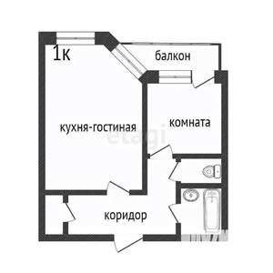 1-к квартира, вторичка, 41м2, 1/5 этаж