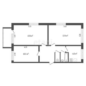 3-к квартира, вторичка, 62м2, 5/5 этаж