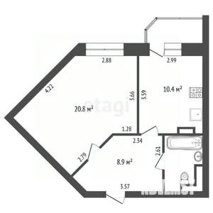 1-к квартира, вторичка, 45м2, 2/17 этаж