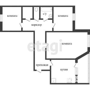 3-к квартира, вторичка, 69м2, 8/9 этаж