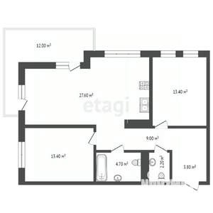 2-к квартира, вторичка, 86м2, 9/10 этаж