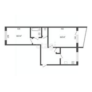 2-к квартира, вторичка, 51м2, 2/5 этаж