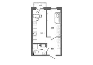 1-к квартира, вторичка, 29м2, 14/19 этаж