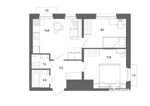 2-к квартира, вторичка, 44м2, 9/19 этаж