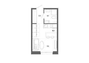 Студия квартира, вторичка, 20м2, 13/19 этаж