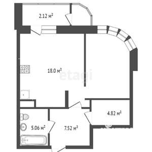 1-к квартира, вторичка, 47м2, 22/25 этаж