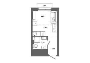 Студия квартира, вторичка, 21м2, 18/19 этаж