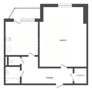1-к квартира, вторичка, 44м2, 6/9 этаж