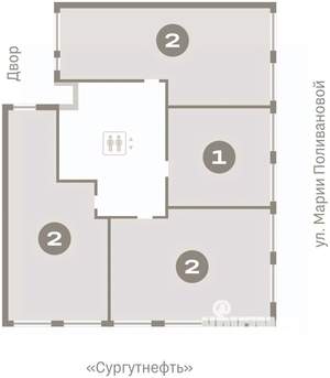 2-к квартира, вторичка, 70м2, 2/9 этаж
