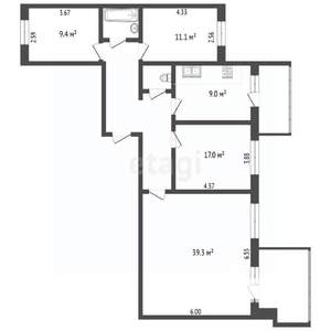 4-к квартира, вторичка, 118м2, 4/12 этаж