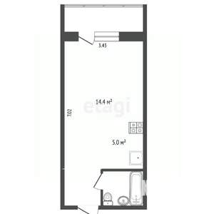 Студия квартира, вторичка, 29м2, 3/4 этаж