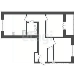 3-к квартира, вторичка, 59м2, 1/9 этаж