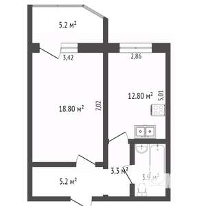 1-к квартира, вторичка, 43м2, 2/17 этаж