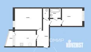 2-к квартира, вторичка, 55м2, 1/9 этаж