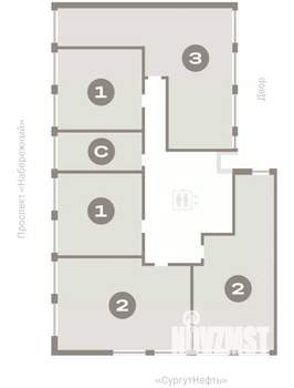 2-к квартира, вторичка, 71м2, 2/9 этаж